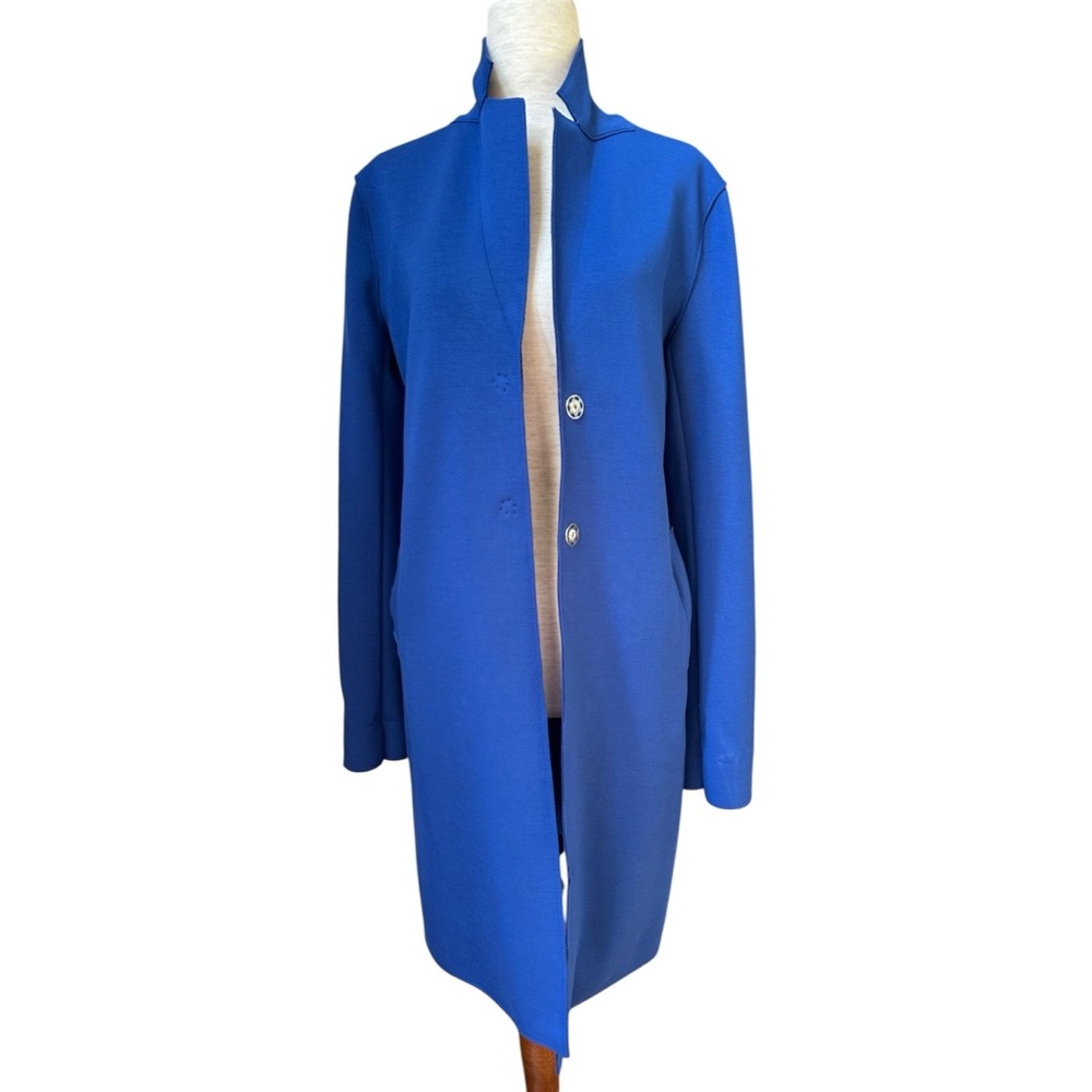 Carolina Belle Electric Blue Long Open Front Blazer Coat, NWT, S